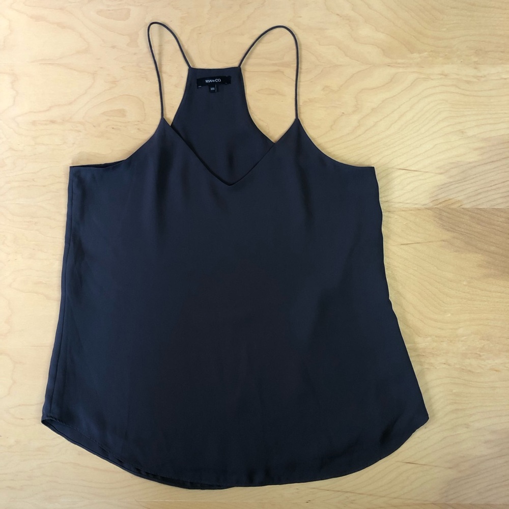 RW&CO. Charcoal Racer Back Camisole Top